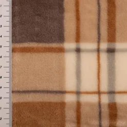 Fleecestoff Karo Tinsley beige grau 1,45 m Breite