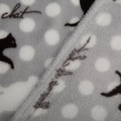 Fleecestoff Katzen grau weiß schwarz – kuschelweich, 1,45 m Breite