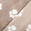 Fleece Stoff Pfoten weich & pflegeleicht Beige 1,45m