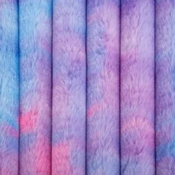 Fleece Stoff Rib Batik Pink Blau Polarfleece Digitaldruck, 145 cm Breite