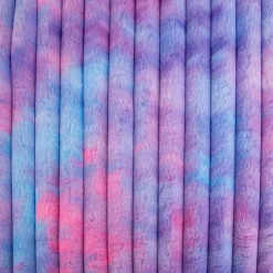 Fleece Stoff Rib Batik Pink Blau Polarfleece Digitaldruck, 145 cm Breite