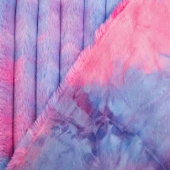 Fleece Stoff Rib Batik Pink Blau Polarfleece Digitaldruck, 145 cm Breite
