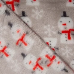 Fleecestoff Schneeman Frosty grau – kuschelweich, 1,45 m Breite