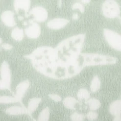 Fleecestoff Tiere Blumen mintgrün 1,45m Breite