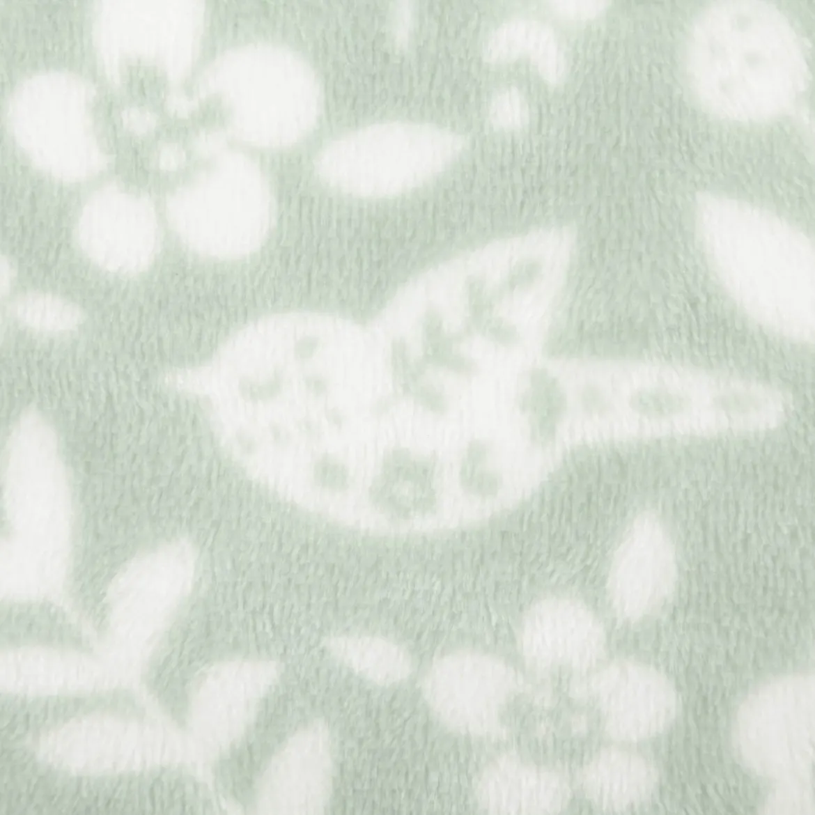 Fleecestoff Tiere Blumen mintgrün 1,45m Breite