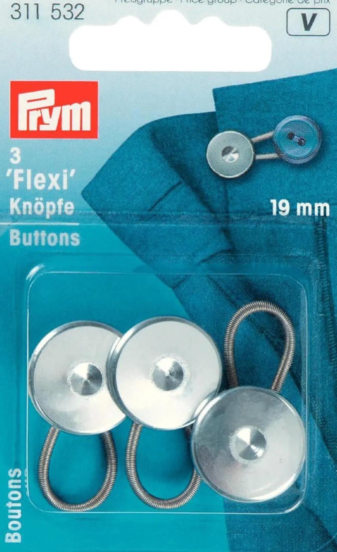 Flexi-Knöpfe mit Schlaufe 19 mm