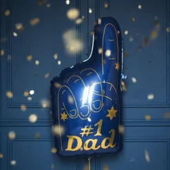 Folienballon #1 Dad blau goldfarbig 46x86,5cm