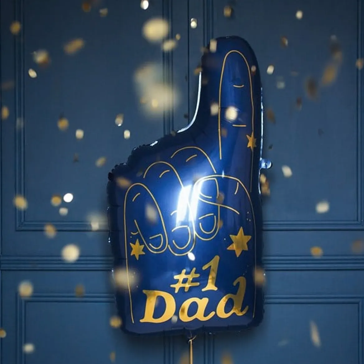 Folienballon #1 Dad blau goldfarbig 46x86,5cm