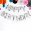 Folienballon Happy Birthday silber 340x35cm