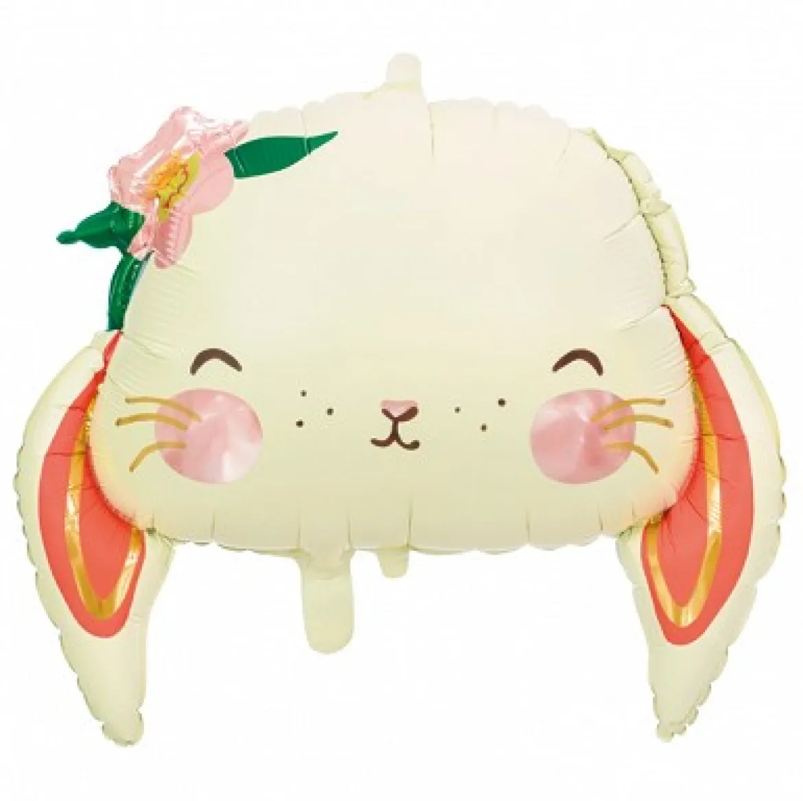 Folienballon Hase creme rosa 50x45cm