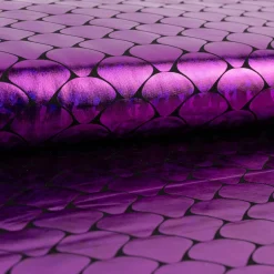 Folienjersey Stretch Glitzer Schuppen holografisch schwarz violett 1,5m Breite