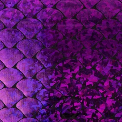 Folienjersey Stretch Glitzer Schuppen holografisch schwarz violett 1,5m Breite