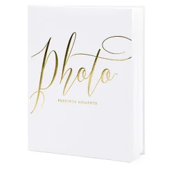 Fotoalbum Precious Moments blanko Papier weiß goldfarbig 22 Seiten 20x24,5cm