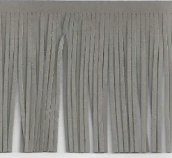 Fransenband grau Länge: 12cm 100% Kunstfaser Wildleder