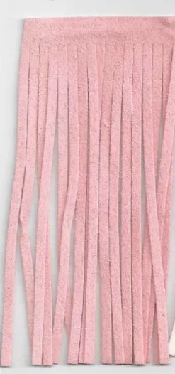 Fransenband rosa Länge: 12cm 100% Kunstfaser Wildleder