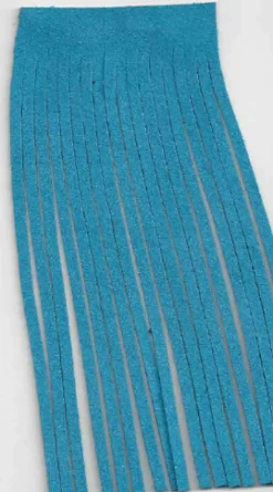 Fransenband türkis Länge: 12cm 100% Kunstfaser Wildleder