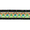Fransenband Webband Ibiza Ethnoband Meterware schwarz bunt 4,5cm Breite