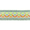 Fransenband Webband Ibiza Ethnoband Meterware grau bunt 4,5cm Breite