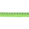 Fransenband Webband Ibiza Ethnoband Rauten Meterware lime 2,6cm Breite