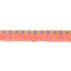 Fransenband Webband Ibiza Ethnoband Rauten Meterware neon-lachs 2,6cm Breite