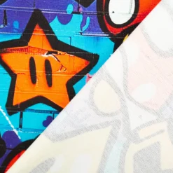 French Terry Digitaldruck Graffiti Street Art Lachgesicht bunt 1,5m Breite