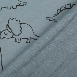 French Terry Dinosaurier blau Sommersweat mit Schlingenstruktur 150cm