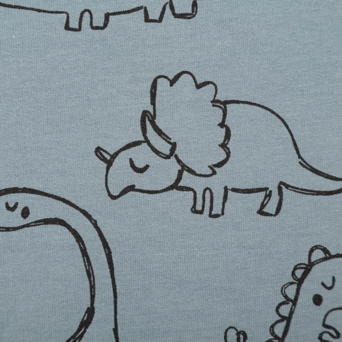 French Terry Dinosaurier blau Sommersweat mit Schlingenstruktur 150cm