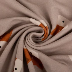 French Terry Fuchs beige Sommersweat mit Schlingenstruktur Digitaldruck 150cm