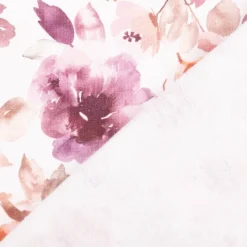 French Terry gebürstet Blumen Digitaldruck rosa 150cm