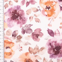 French Terry gebürstet Blumen Digitaldruck rosa 150cm