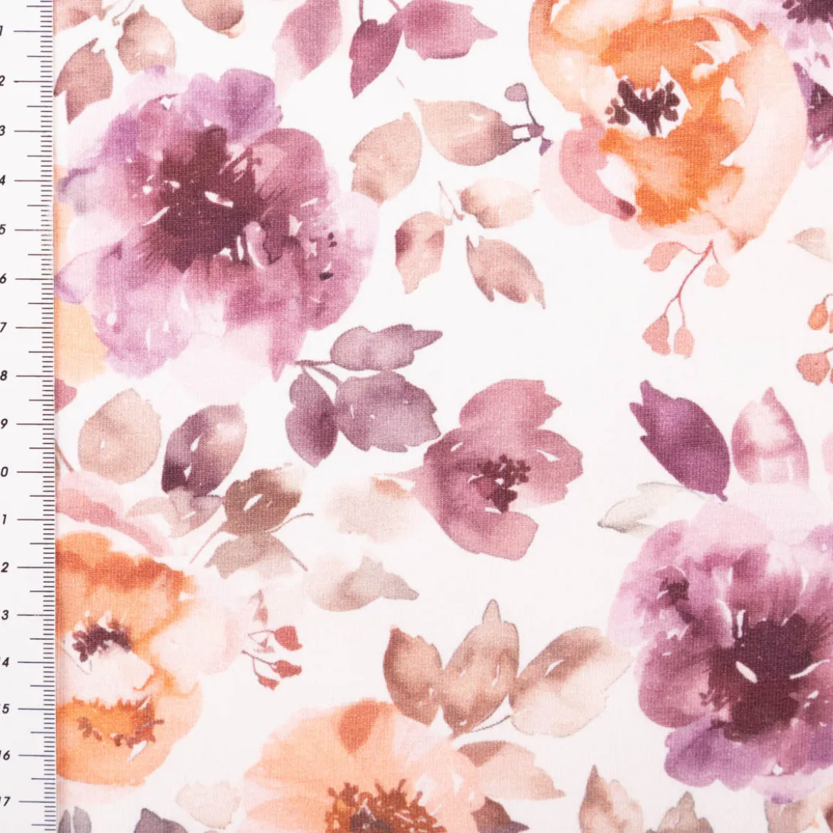 French Terry gebürstet Blumen Digitaldruck rosa 150cm