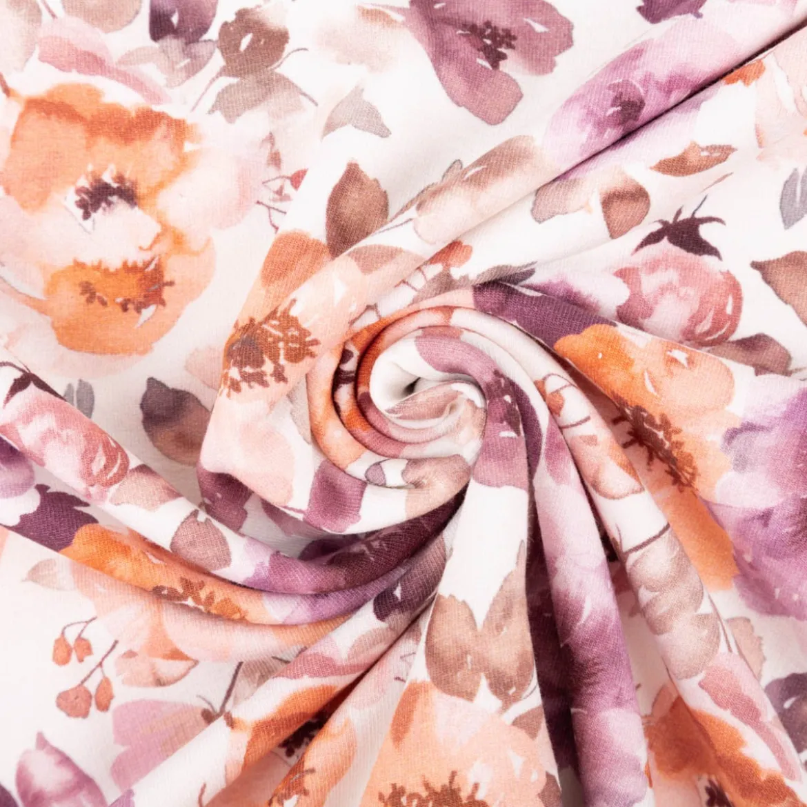 French Terry gebürstet Blumen Digitaldruck rosa 150cm