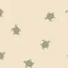French Terry Krepp Stoff Baumwolle Schildkröten beige grün 155cm
