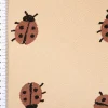 French Terry Krepp Stoff Baumwolle Marienkäfer beige rot 155cm