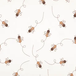 French Terry Krepp Stoff Baumwolle Bienen wollweiß 155cm