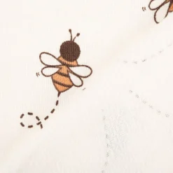 French Terry Krepp Stoff Baumwolle Bienen wollweiß 155cm