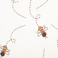 French Terry Krepp Stoff Baumwolle Bienen wollweiß 155cm