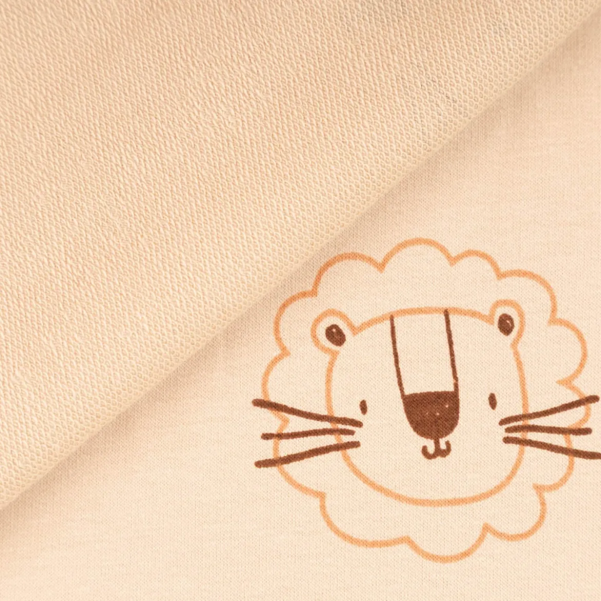 French Terry Löwe beige Sommersweat mit Schlingenstruktur 150cm