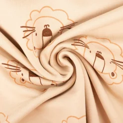 French Terry Löwe beige Sommersweat mit Schlingenstruktur 150cm