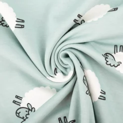 French Terry mit Schäfchen blau Sommersweat mit Schlingenstruktur 150cm