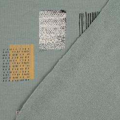 French Terry Organic Bio Blockmuster Streifen Punkte mint schwarz lila 1,45m Breite