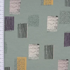French Terry Organic Bio Blockmuster Streifen Punkte mint schwarz lila 1,45m Breite