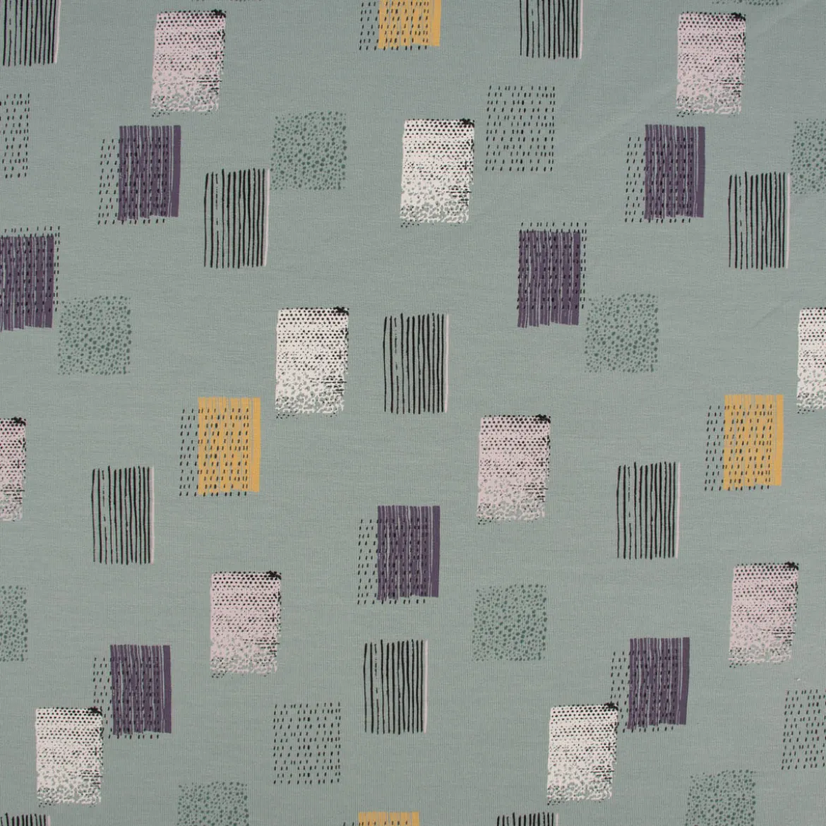 French Terry Organic Bio Blockmuster Streifen Punkte mint schwarz lila 1,45m Breite