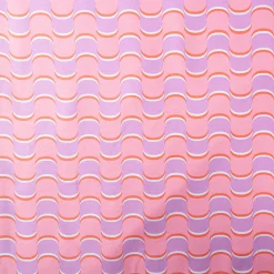 French Terry Sommersweat ABSTRACT Retro geschwungene Linien rosa lila 1,45m Breite