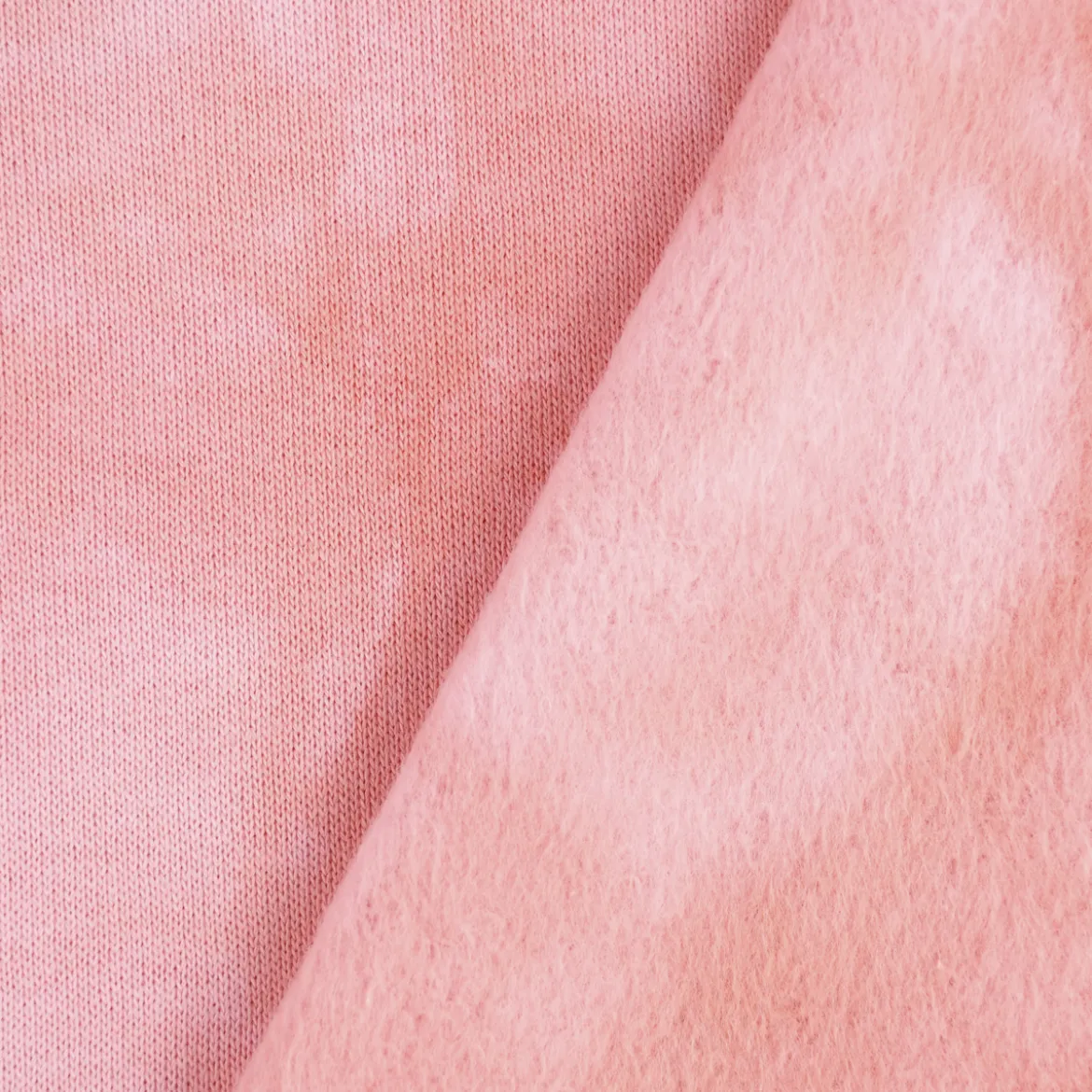 French Terry Sommersweat angeraut TIE DYE Batik rosa lachs 1,50m Breite
