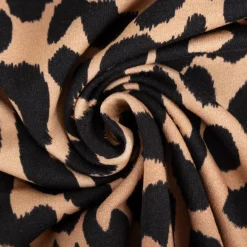 French Terry Sommersweat Digitalprint Animal Skin Leo beige braun schwarz 1,45m Breite