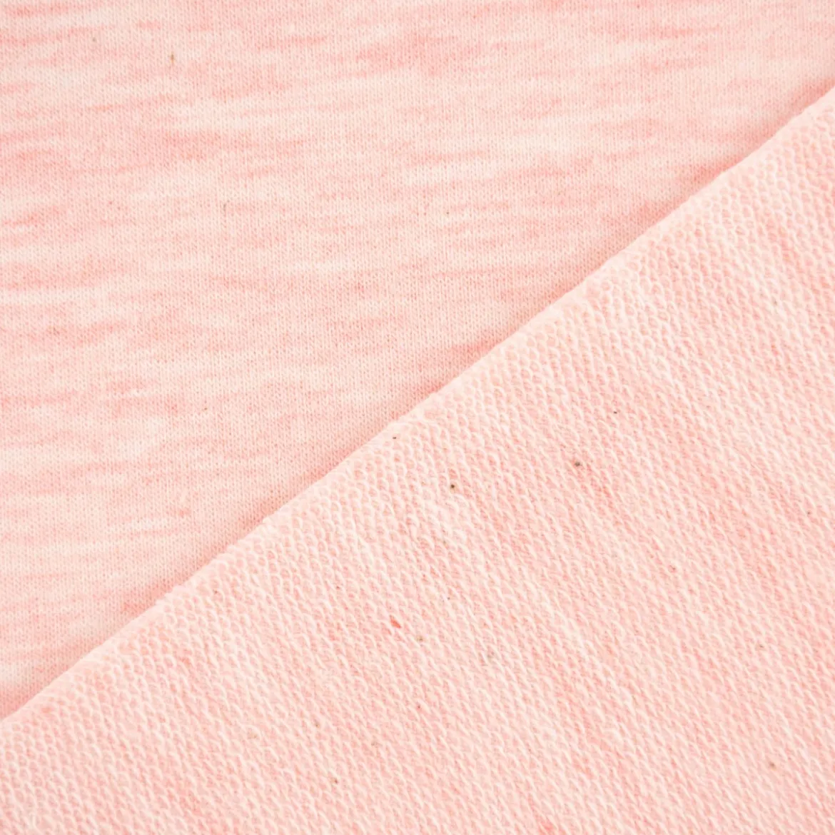 French Terry Sommersweat Melange einfarbig rosa meliert 1,50m Breite