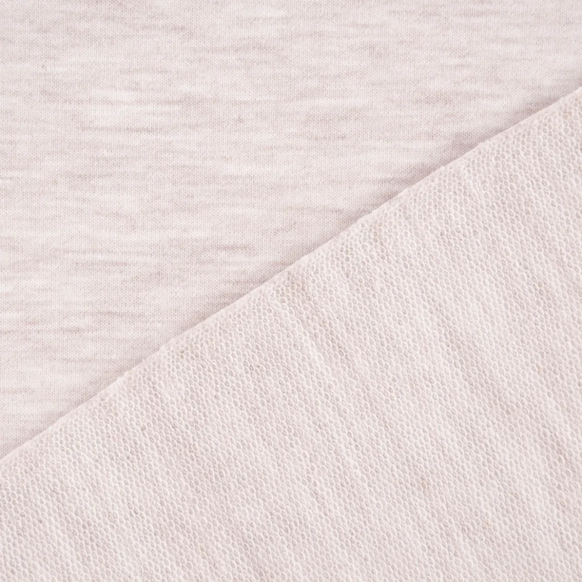 French Terry Sommersweat Melange einfarbig beige meliert 1,50m Breite