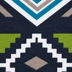 French Terry Sommersweat Meterware Ikat Ethno blau grün 1,45m Breite