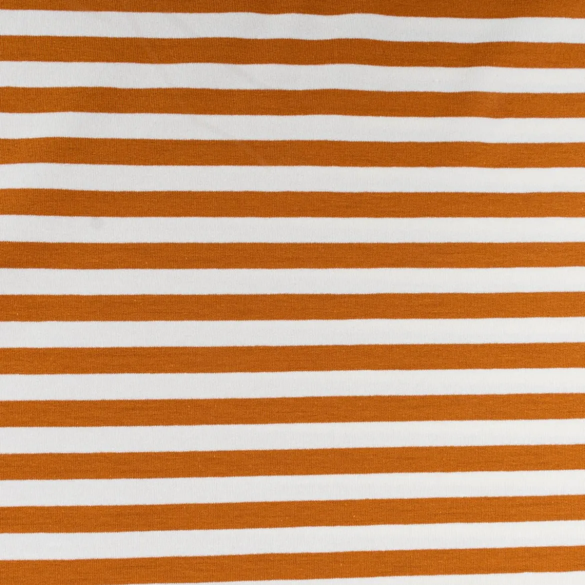 French Terry Sommersweat YARN DYED STRIPES Streifen offweiß rost braun 1,5m Breite
